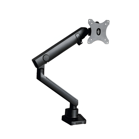 Single Spring-Assisted Monitor Arm – Adjustable Gas Lift Desk Mount for 17–32 Inch Screens
