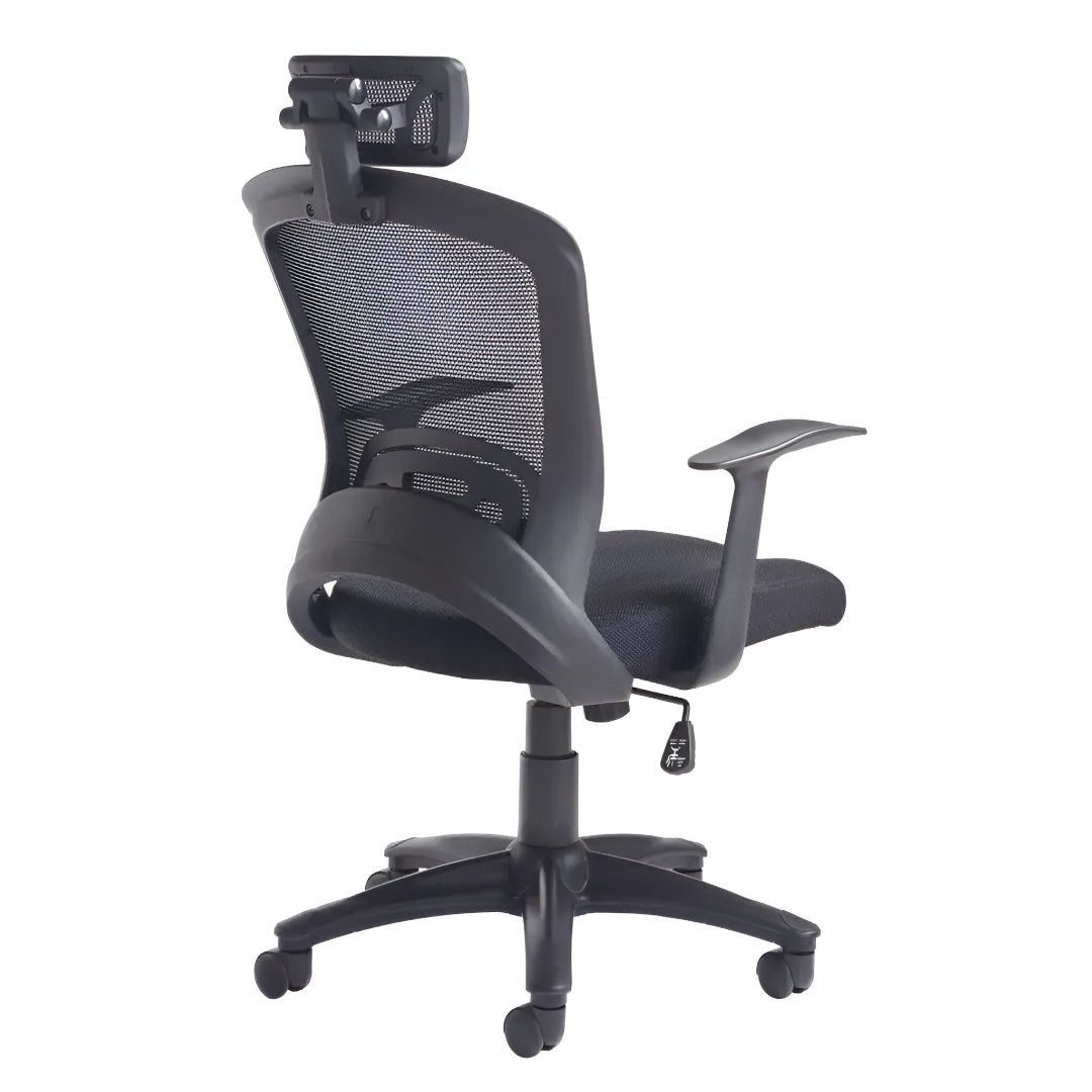Solaris Mesh Back Ergonomic Office Chair with Adjustable Height and Lumbar Support – Black