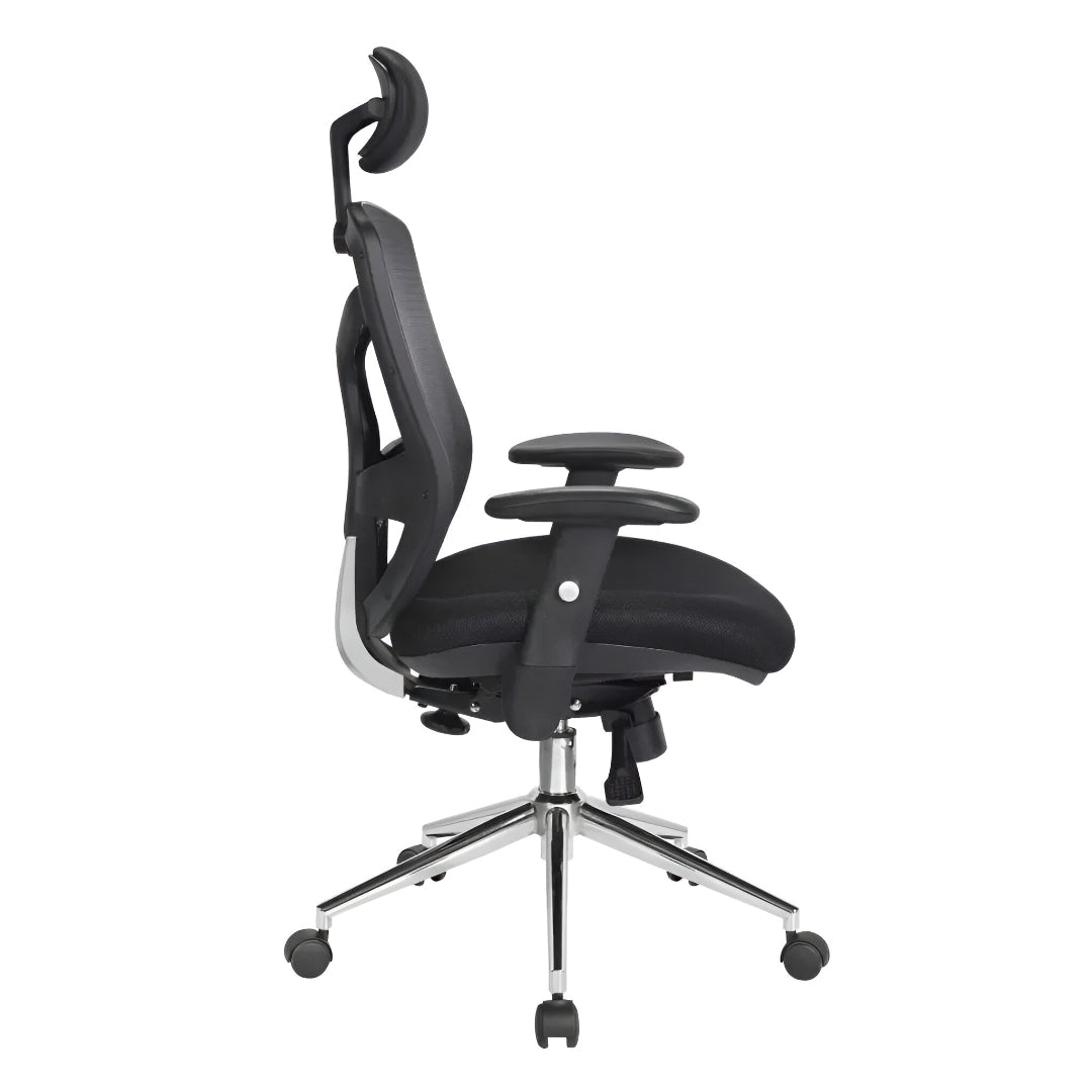 Solaris Mesh Back Ergonomic Office Chair with Adjustable Height and Lumbar Support – Black