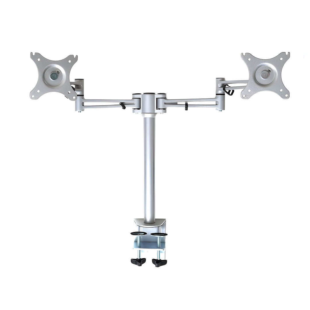 Twin Pole Dual Screen Monitor Arm – Height Adjustable Desk Mount for PC Displays
