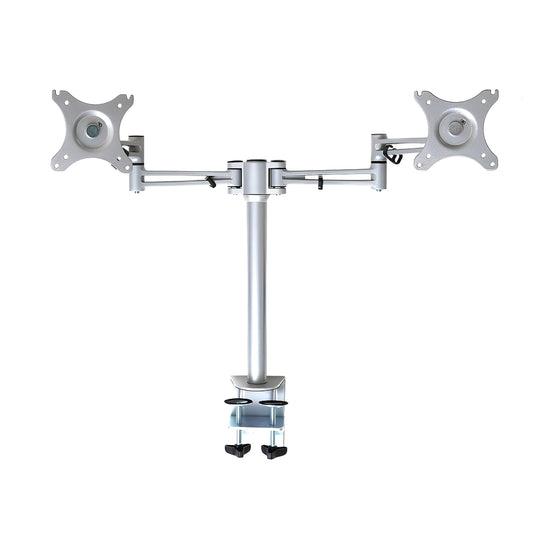 Twin Pole Dual Screen Monitor Arm – Height Adjustable Desk Mount for PC Displays